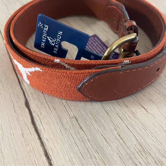 NWT Smathers + Branson Boys' University of Texas Needlepoint Belt - Picture 3 of 6